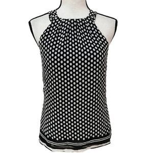 Ann Taylor silk haulter neck polka dot blouse size S